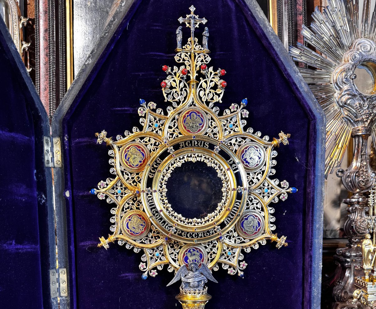 Neogothic Monstrance - Goldsmith Fuchs – Late 19th Century -photo-3