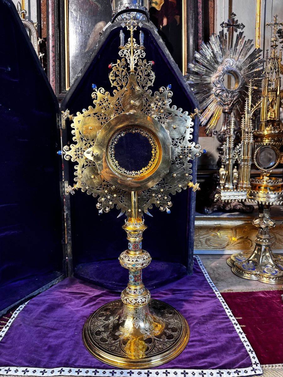 Neogothic Monstrance - Goldsmith Fuchs – Late 19th Century -photo-3