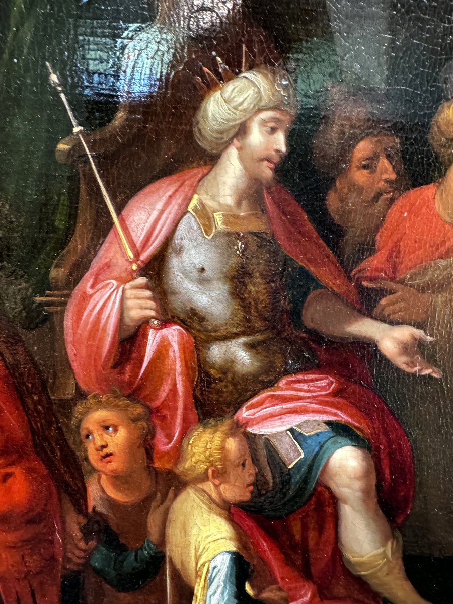 Salomon recevant la reine de Saba - École flamande – XVIIe siècle-photo-1