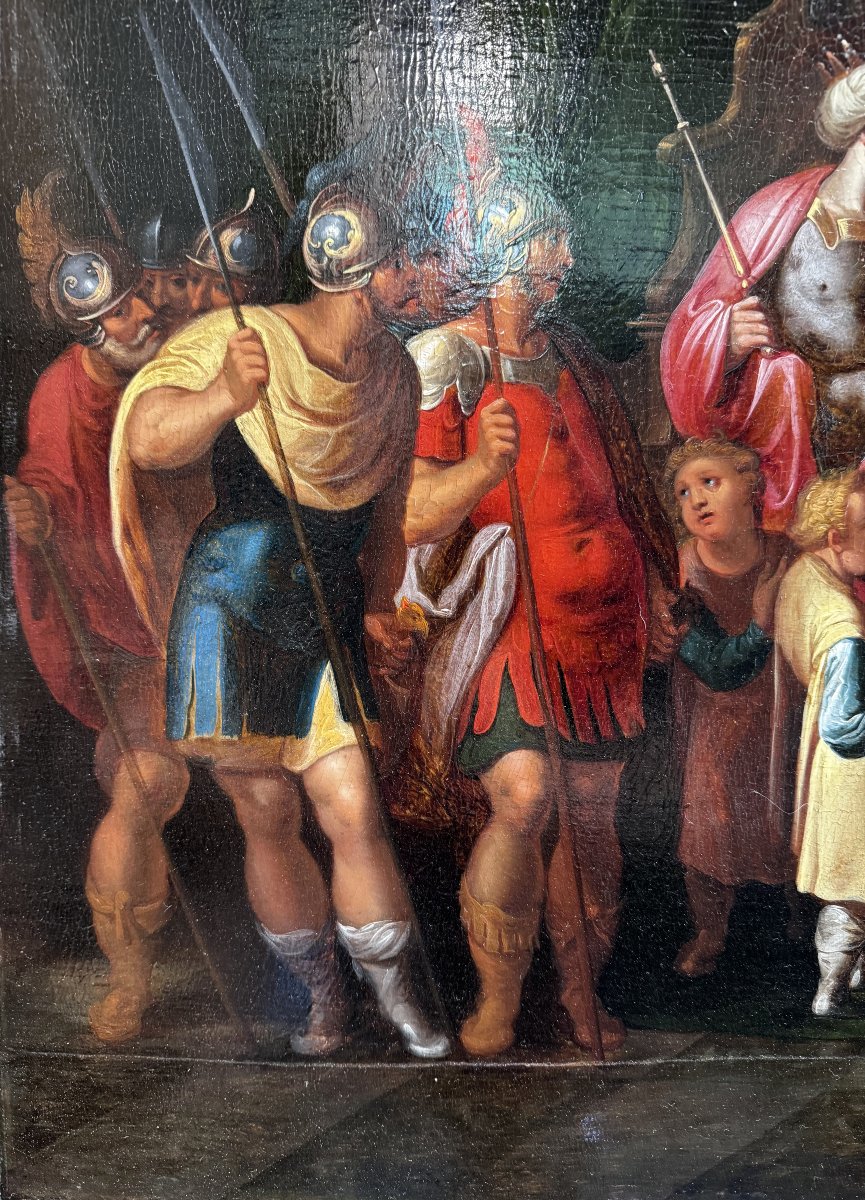 Salomon recevant la reine de Saba - École flamande – XVIIe siècle-photo-3