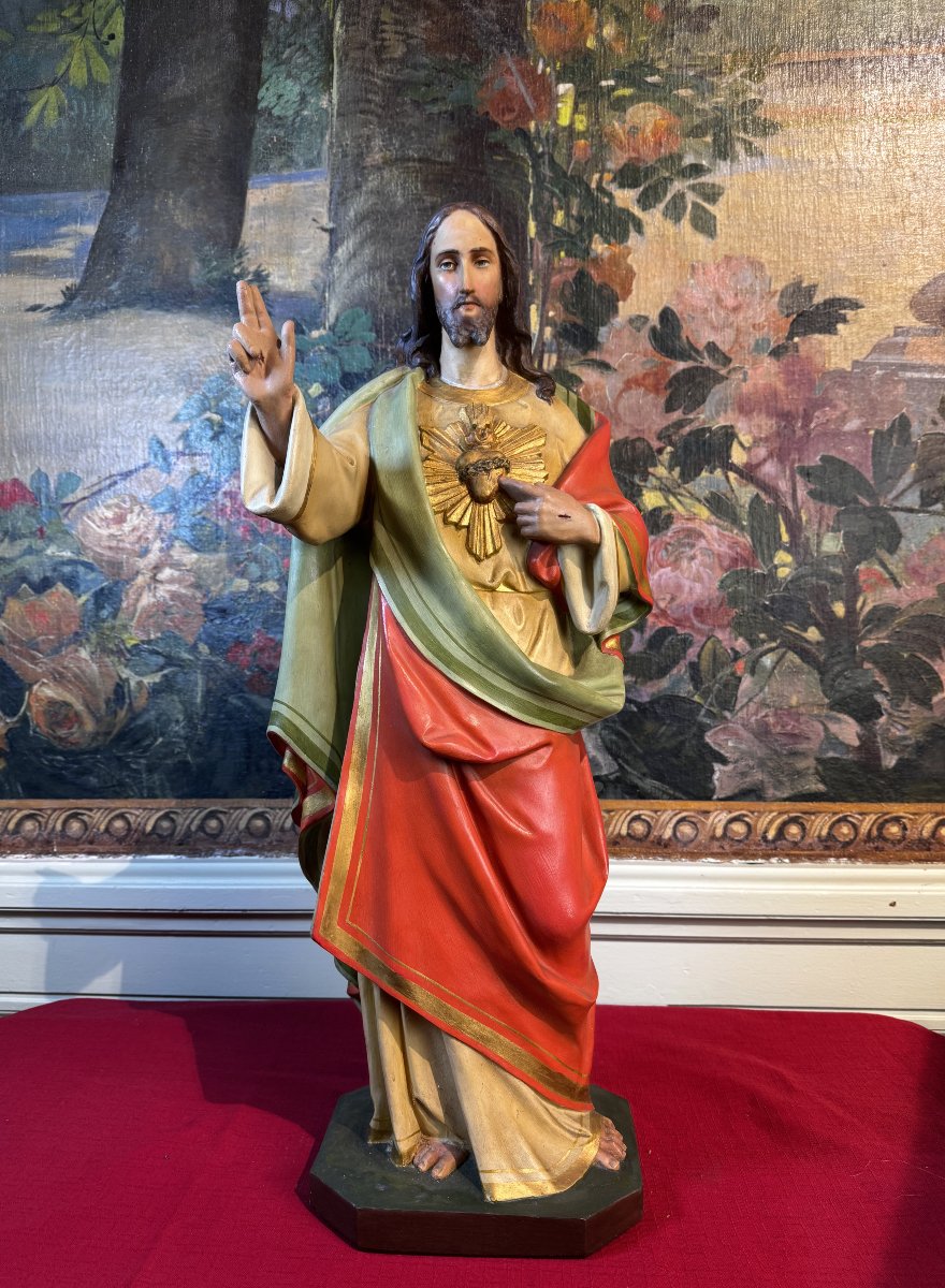 Représentation du Christ au Sacré Cœur - circa 1900-photo-2
