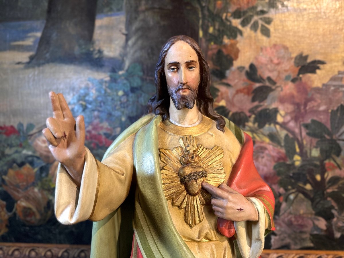 Représentation du Christ au Sacré Cœur - circa 1900-photo-3