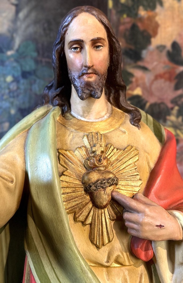 Représentation du Christ au Sacré Cœur - circa 1900-photo-3