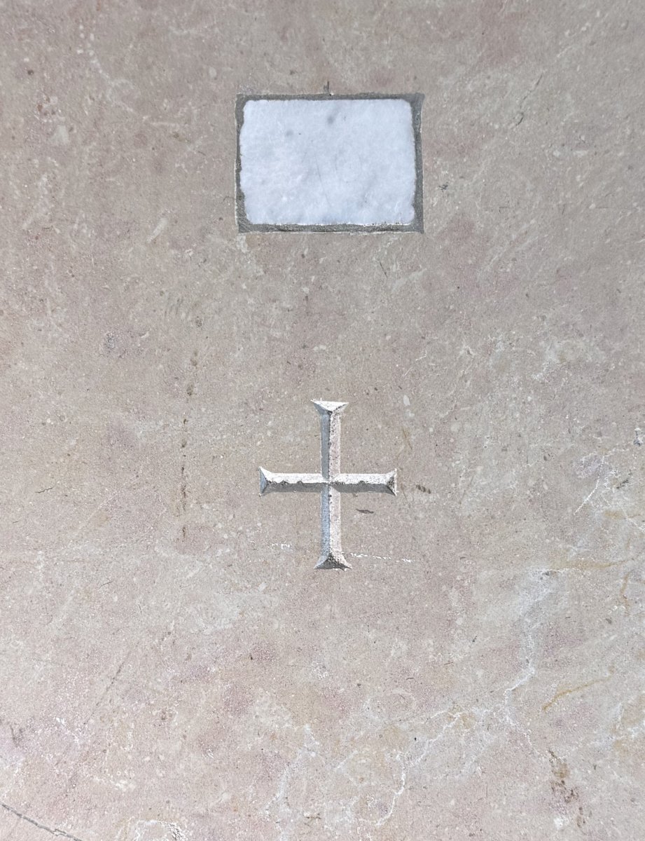 Pierre d’autel en marbre beige - XIXe-photo-4