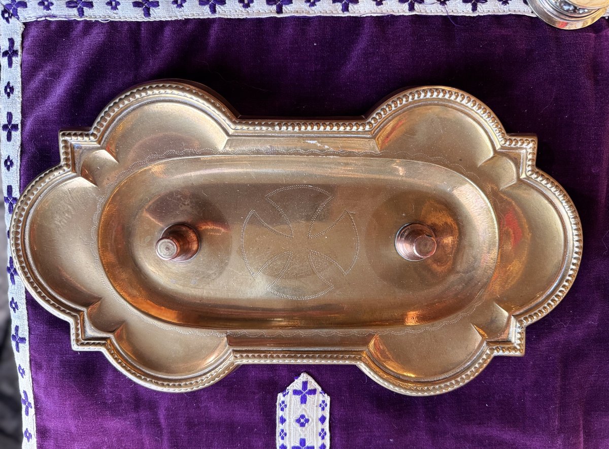 Pair Of Crystal Cruets And A Washbasin – 19th Century-photo-2
