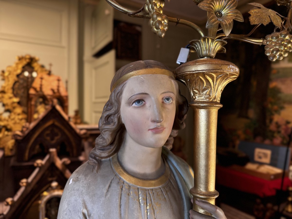 Candle-bearing Angel - 19th Century-photo-3