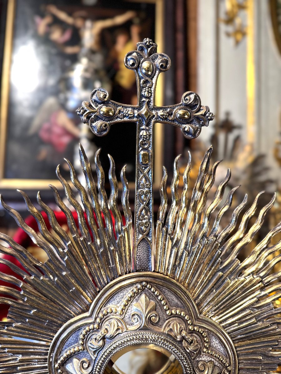 Pair Of Silver Monstrances - Armand Caillat - 19th Century-photo-4