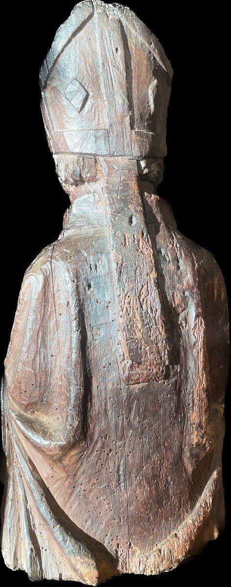 Bust Of Saint Bishop Of 15th Century-photo-2