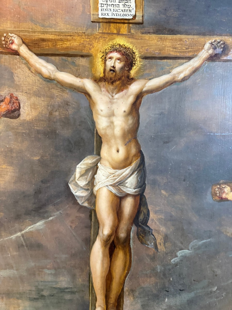 Crucifixion - Ecole Flamande - Frans Francken Et Son Atelier - XVIIe-photo-3