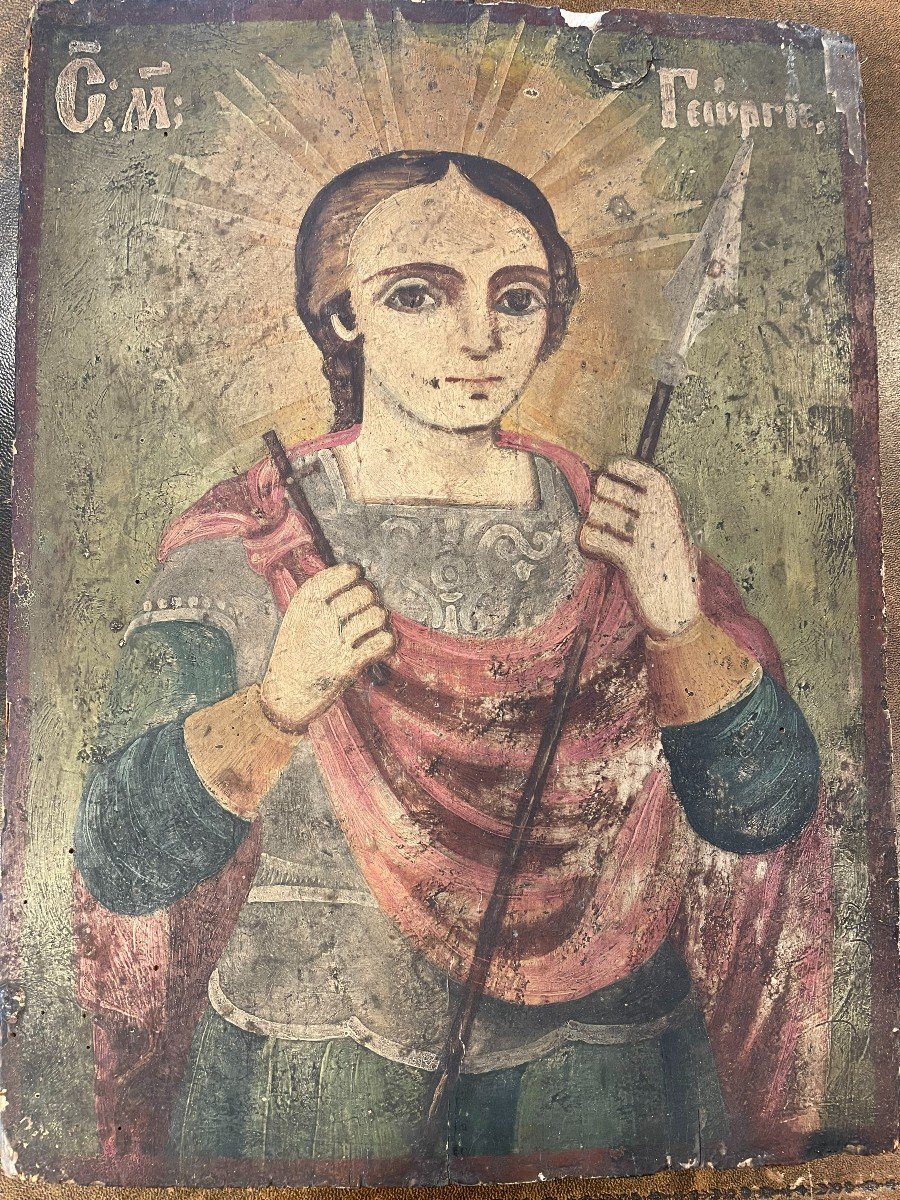 Great Moldavian Icon Of Saint-georges - Nineteenth-photo-4