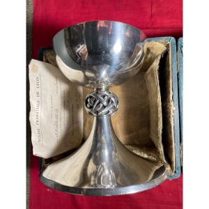 Consecrated Chalice And Its Paten In Silver - Circa 1940
