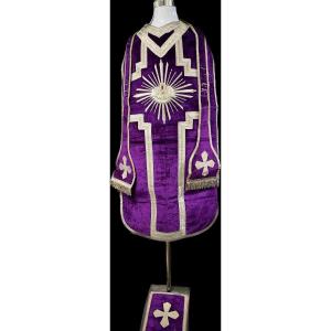 Chasuble Velours Au Pélican - XIXe 