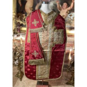 Red Chasuble - Complete Set - Early 19th Century