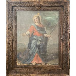 Saint Ursula Martyr - Oil On Canvas - 17th Century