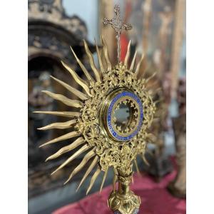 Grand Ostensoir En Laiton - XIXe