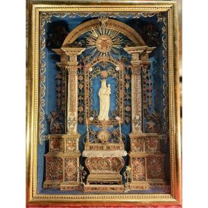 Large Saint Liberate Reliquary To The Virgin - Late 18th Century
