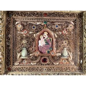 Rich Reliquary Of The Virgin And Child – 18th Century