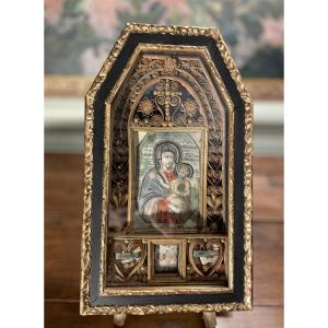 Altar Style Reliquary Painting - 18th Century