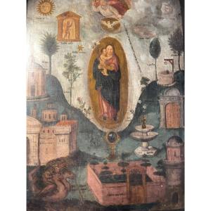 Tableau De La Vierge De L’apocalypse - XVIIe
