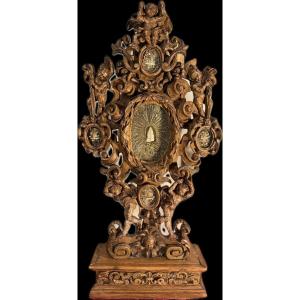 Reliquary Of Saint Alexander Decorated With Cherubs - 18th Century 