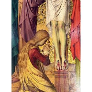 Grande Huile Sur Cuivre – Crucifixion – XIX