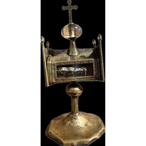 Copper And Rock Crystal Shrine From Saint Maurice - 15th Century 