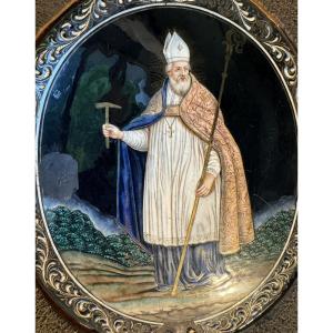 Saint Eloi – Enameled Plaque – Laudin 1711