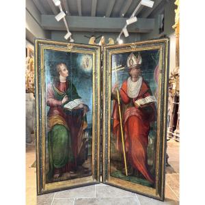 Imposant Diptyque  - Huile Sur Panneau – Début XVIIe
