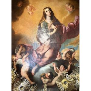 Monumental Canvas - The Elevation Of Saint Mary Magdalene - 17th Century 