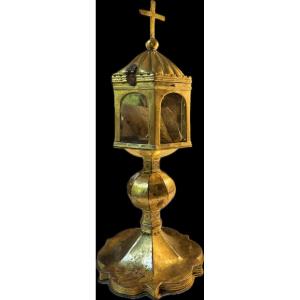 Monstrance Reliquaire en cuivre - Circa 1500