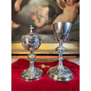 Chapel Containing Chalice And Ciborium - 19th Century  