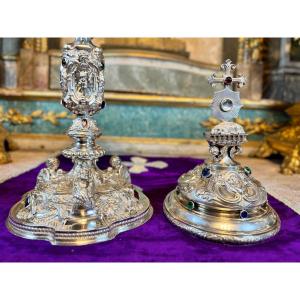 Silver Ciborium - Cathedral Model - 19th Century