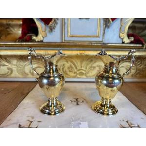 Large Pair Of Armorial Cruets - 18th Century