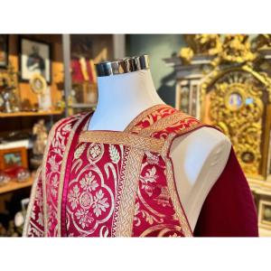 Red And Gold Chasuble And Stole - 20th Century
