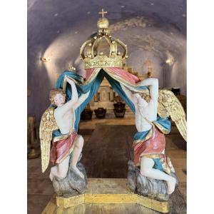 Galerie D'autel - Ciborium et ses deux Anges – XVIIIe