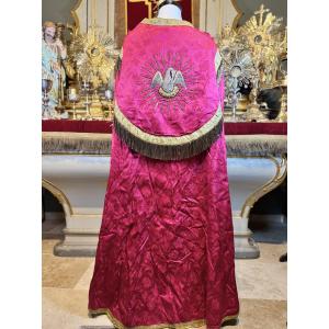 Chape liturgique rouge - XIXe 