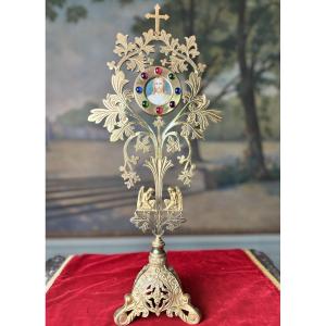 Neo-gothic Reliquary In Bronze - 19th Century