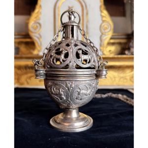 Silver-plated Bronze Censer - 19th Century