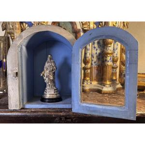 Small Painted Wooden Devotional Shrine—late 18th Century