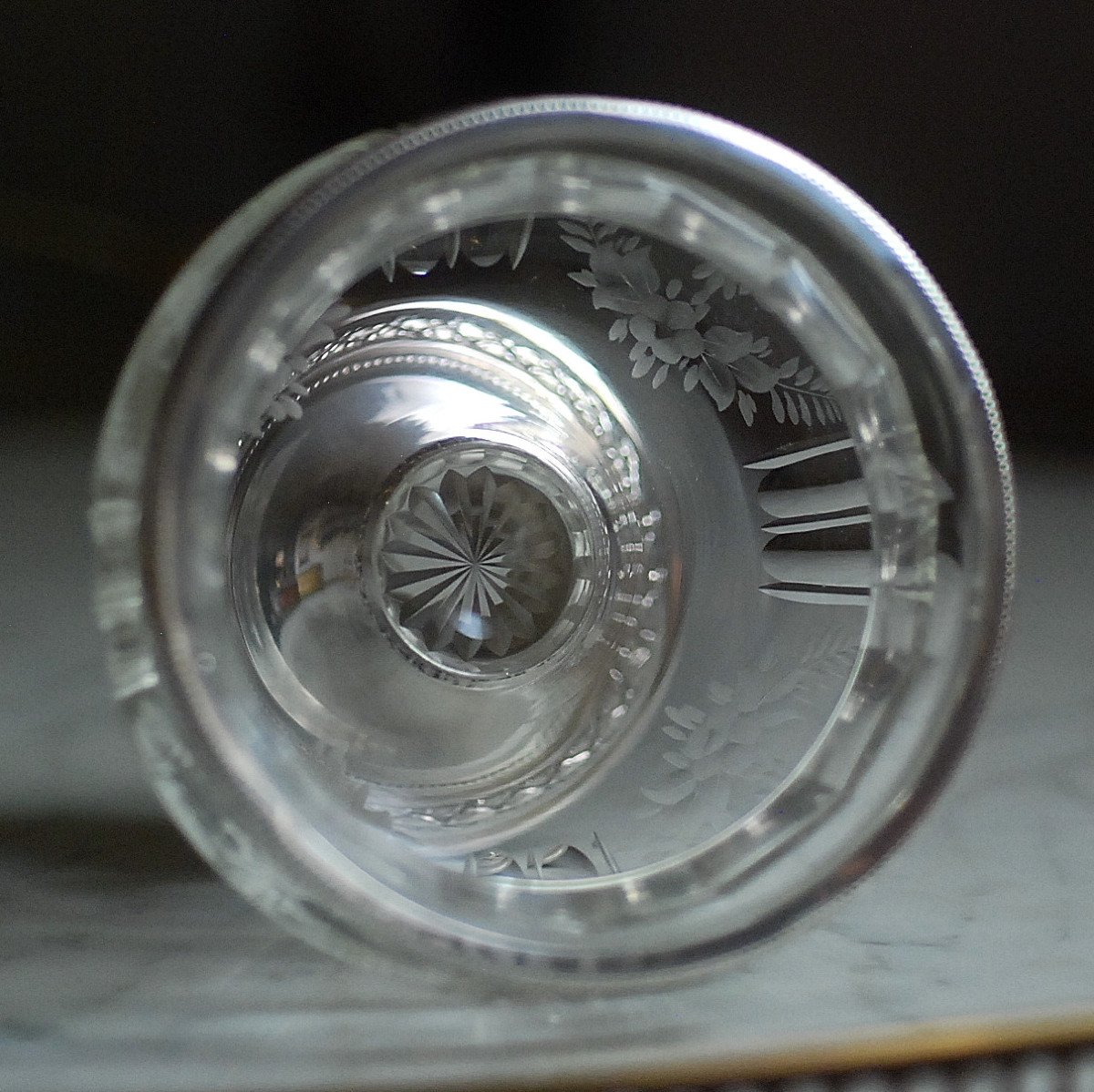 Small Cup In Cut Crystal And Solid Silver-photo-3