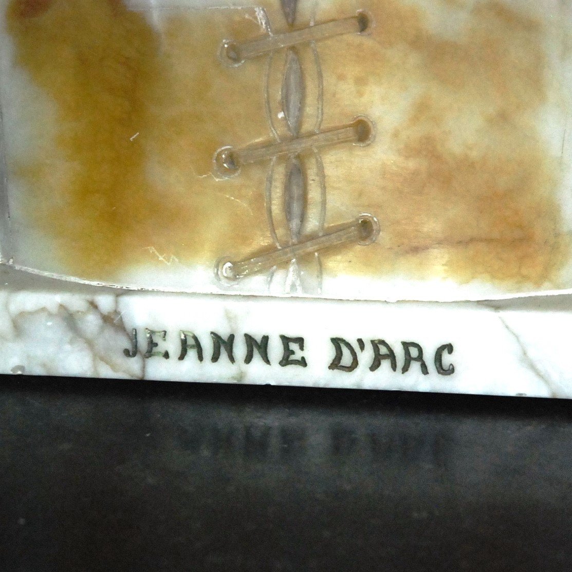 Buste de Jeanne d'Arc en albâtres  par Giuseppe Bessi -photo-3