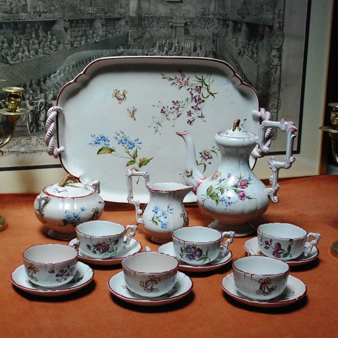  Earthenware By Saint-clément Keller Guerin Emile Gallé Period: Tea Or Coffee Service 