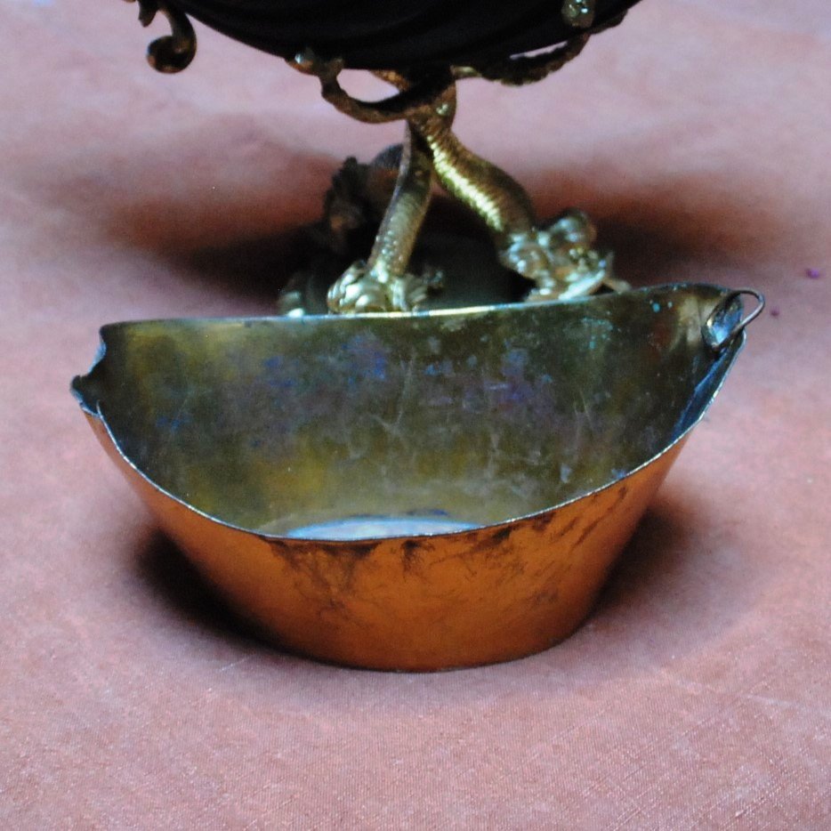 Nef ou  jardinière coupe , centre de table en bronze doré & patiné. Attribué à Gustave Doré-photo-7