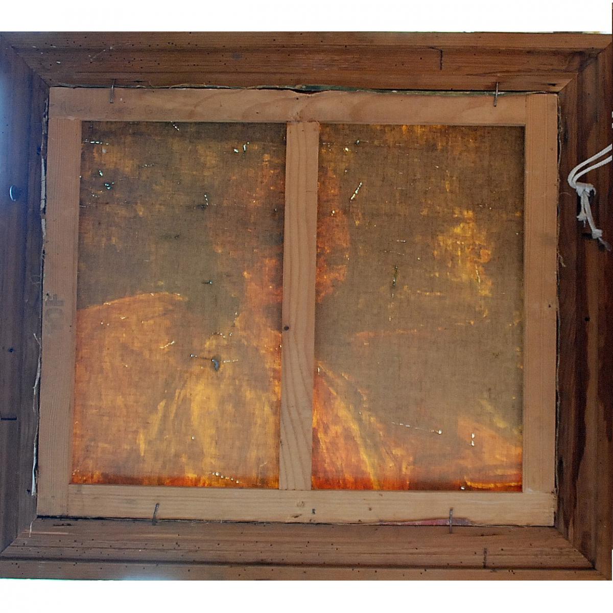 Tableaux, Ernest QUOST (attribué à) Huile sur toile dans un encadrement en bois doré-photo-4