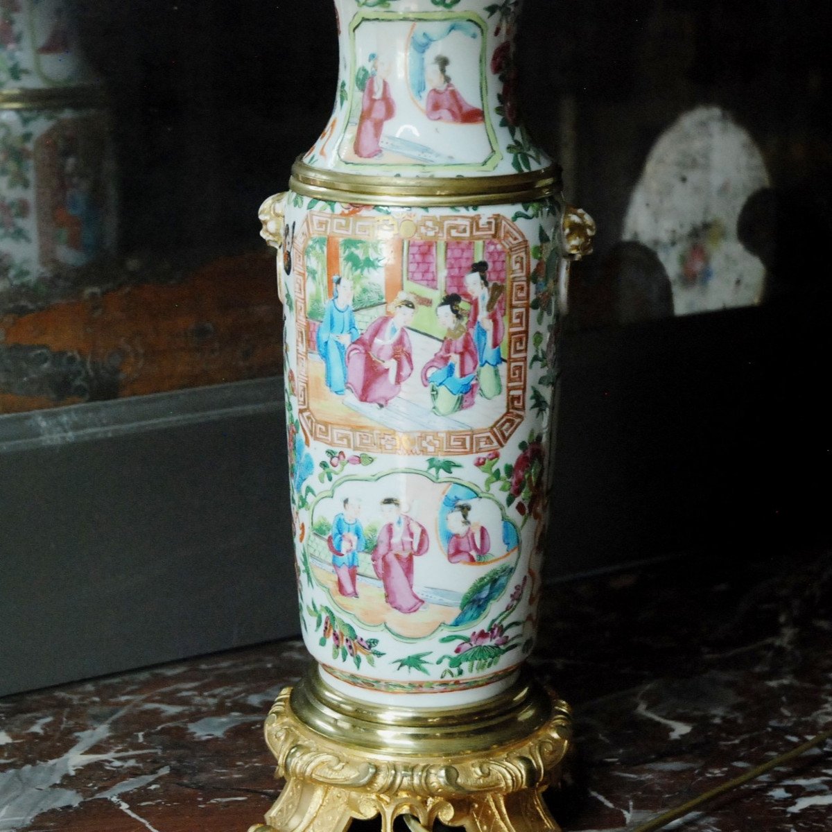 Lamp - 19th Century Canton Porcelain Vase-photo-1
