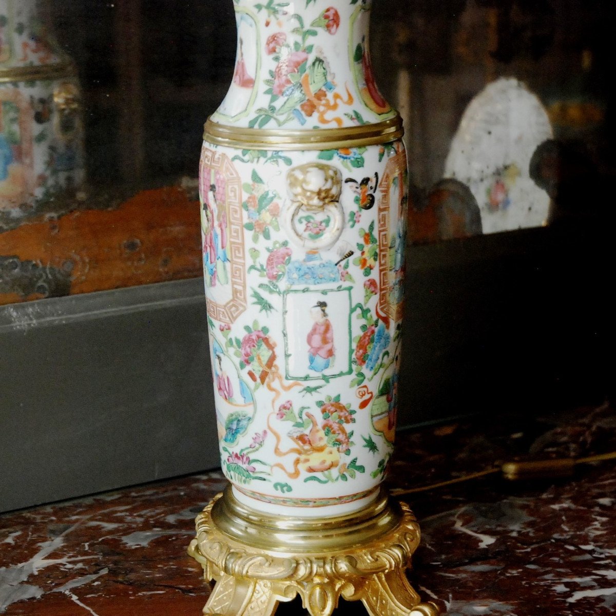 Lamp - 19th Century Canton Porcelain Vase-photo-2