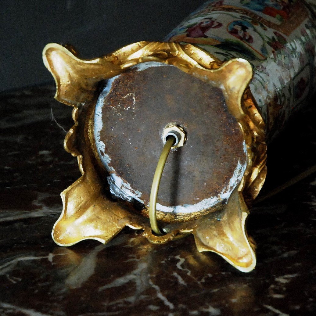 Lamp - 19th Century Canton Porcelain Vase-photo-5
