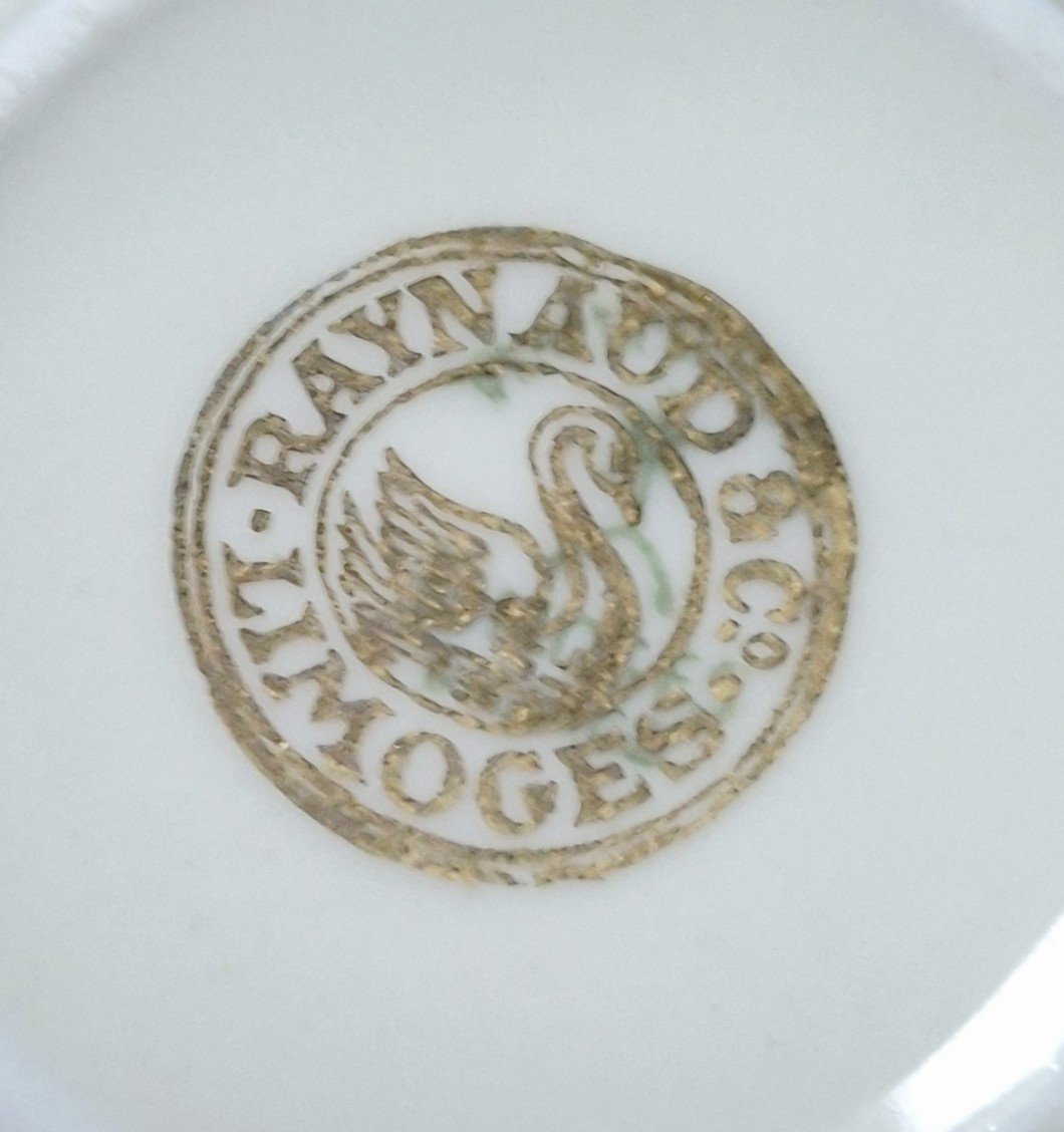 Set Of Twelve Limoges Porcelain Teacups, Stamped By Raynaud & Cie,-photo-4