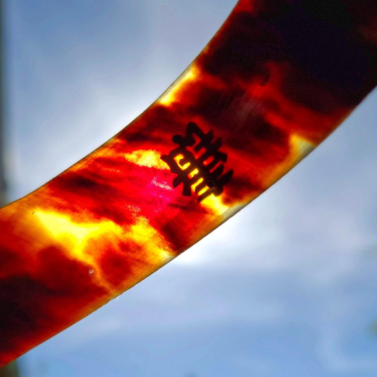 Large Antique Tortoiseshell Bangle Bracelet-photo-4