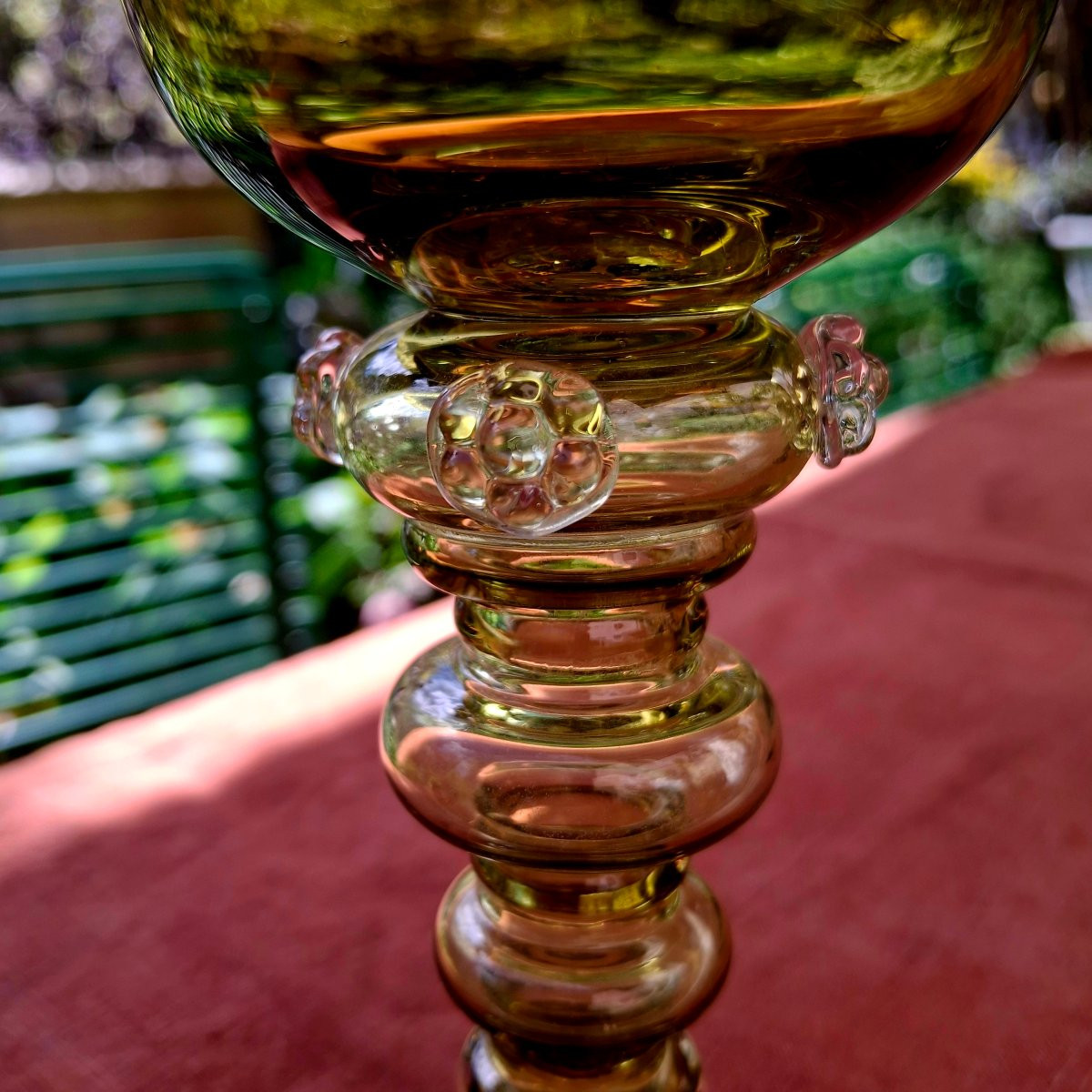 Suite de huit verres roemer en cristal  ''verre de forêt''   Theresienthal -photo-4